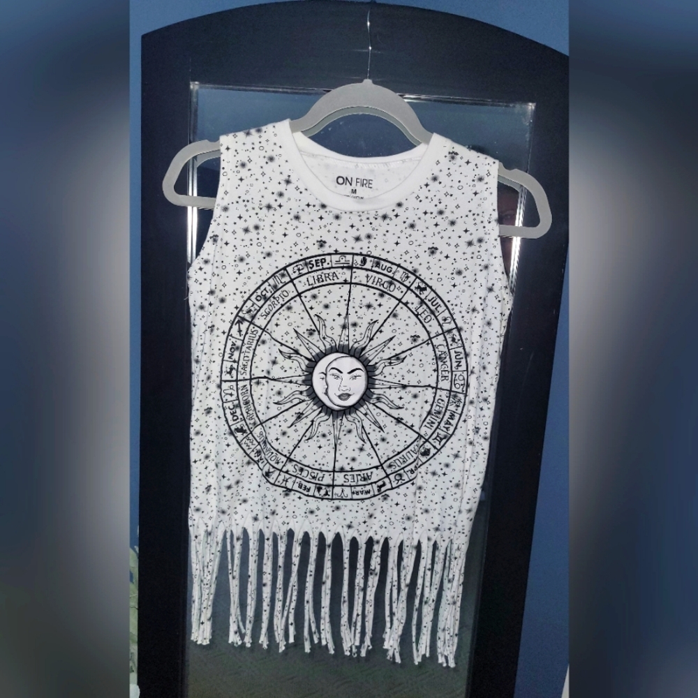 Zodiac Tee with Fringe